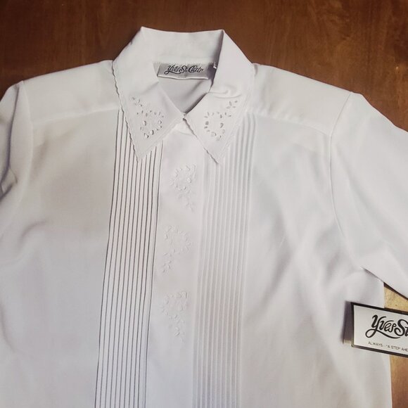 Yves St Clair ~ Sz 10 ~ Vintage Short Sleeve ~ Button Up Blouse ~ NWT - Picture 9 of 12
